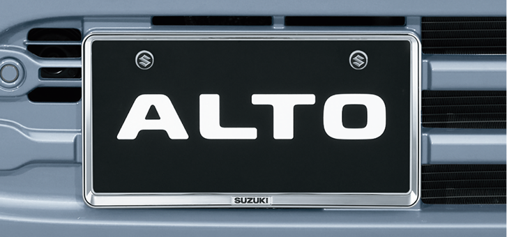 ナンバープレートリム＆ナンバープレートロックボルトセット（ロゴ入り）