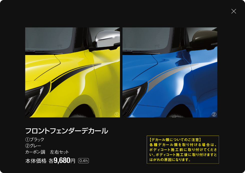 フロントフェンダーデカール