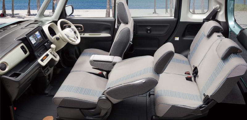 インパネカラーパネル、ドアトリムオーナメント、フロントドアアームレスト、サイドルーバーガーニッシュ、エンブレムステッカー、ラクラク脱着シートカバー、フロアマット（トレー）